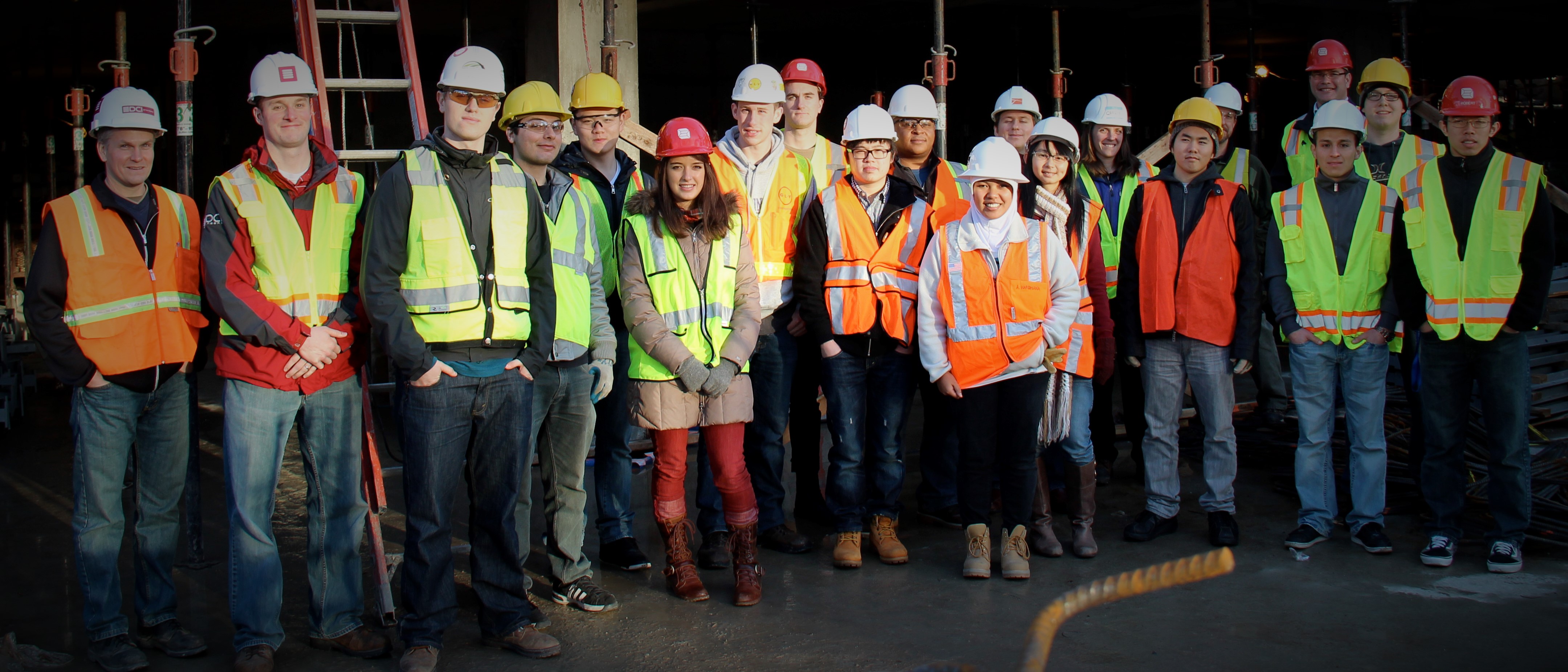 UW Construction Management students on a work site.